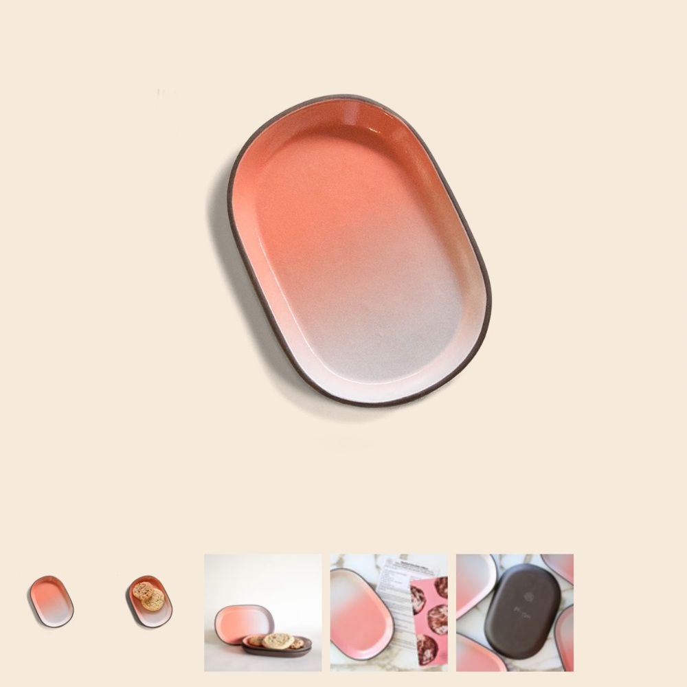 JONO PANDOLFI Oval Platter/Tray Creamsicle Ombre - 2010 Limited Special Edition
